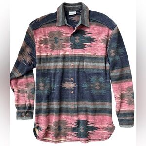 Coldwater Creek Vintage Aztec Button Up Shirt Size XL